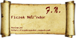 Ficzek Nándor névjegykártya
